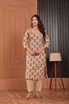 Floral Print Kurta Set with Dupatta