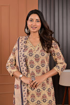 Floral Print Kurta Set with Dupatta