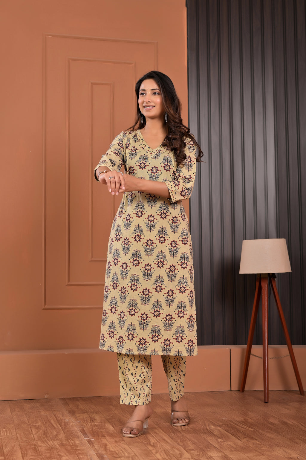 Floral Print Kurta Set with Dupatta