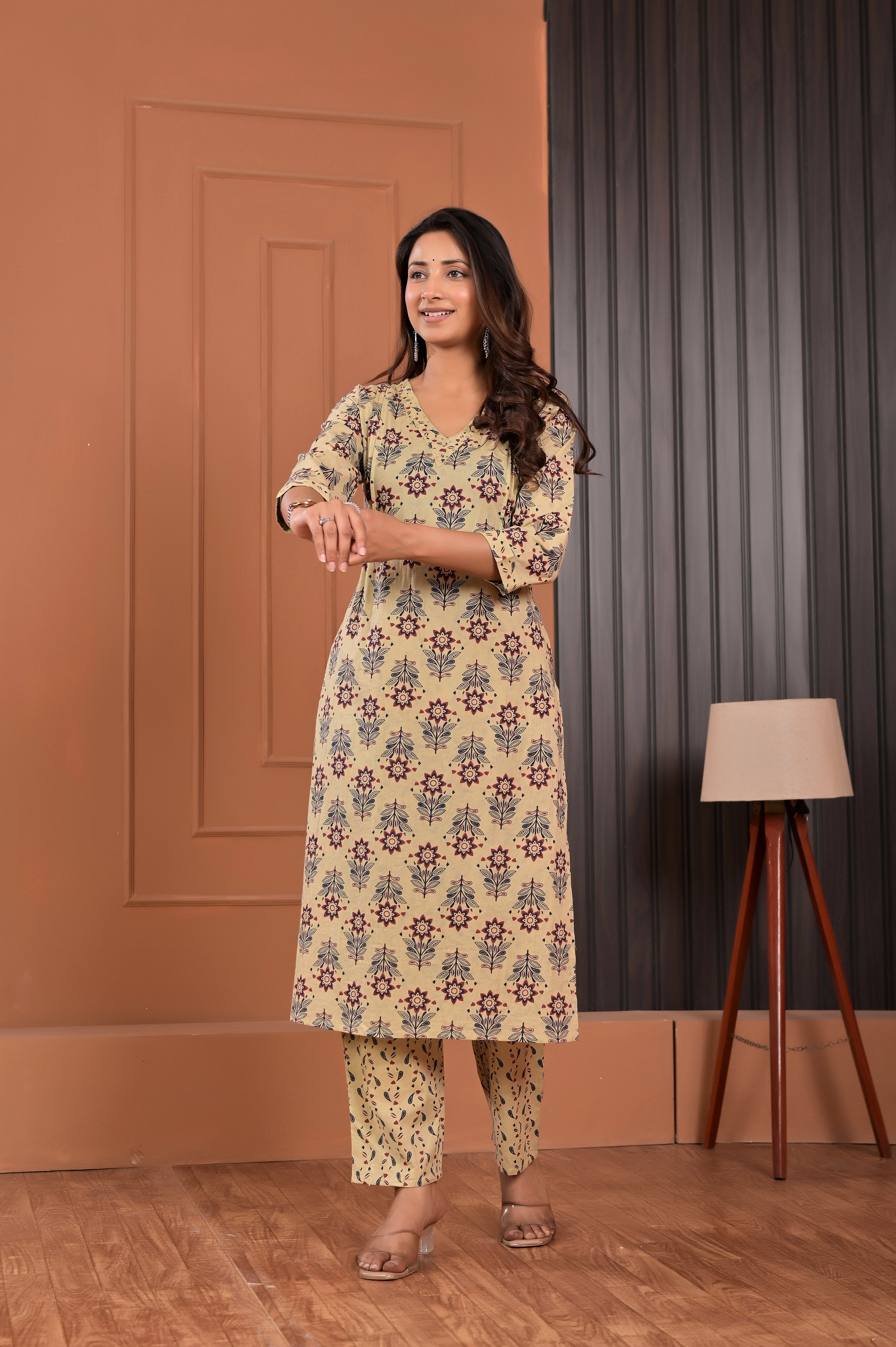 Floral Print Kurta Set with Dupatta