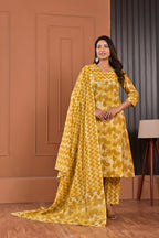 Floral Print Kurta Set with Dupatta