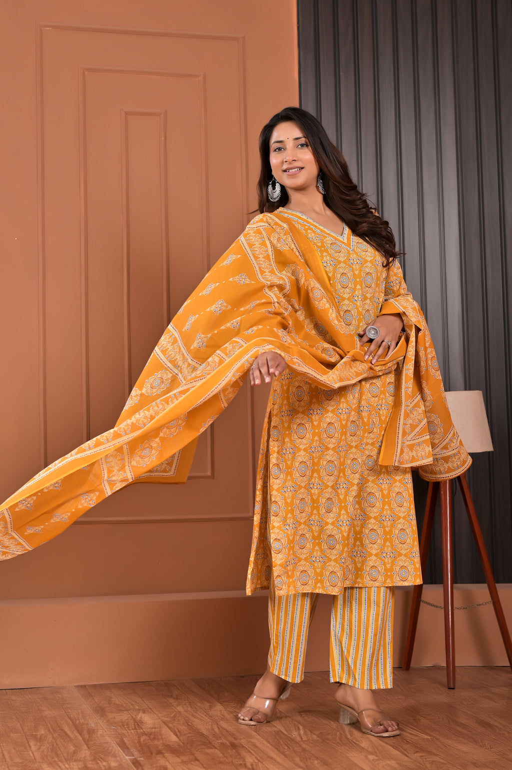 Floral Heritage Cotton Suit Set