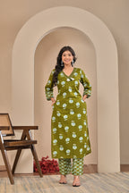 Azure Bloom Cotton Suit Set