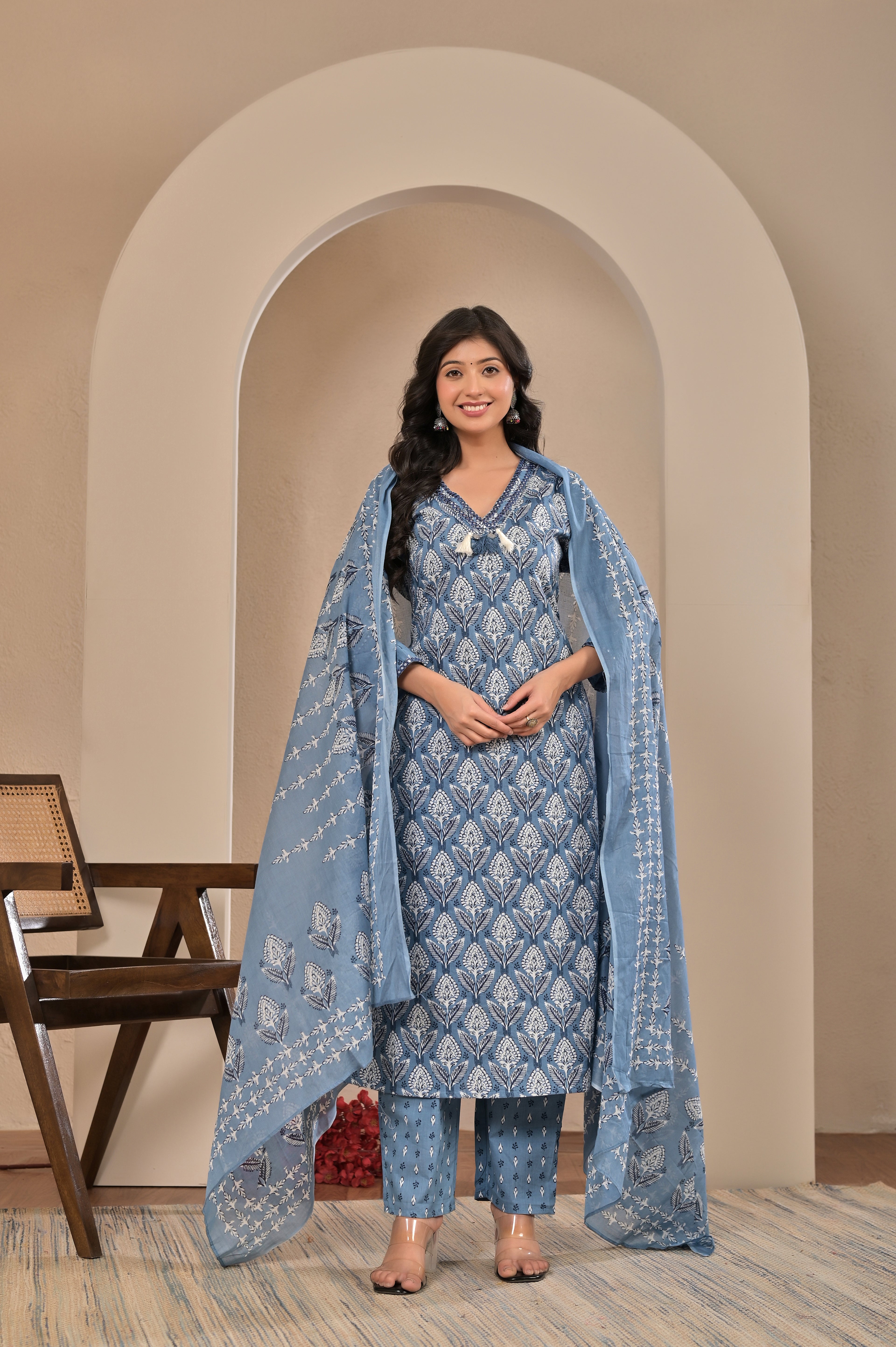 Petal Grace Cotton Suit Set
