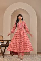 Royal Bloom Cotton Suit Set