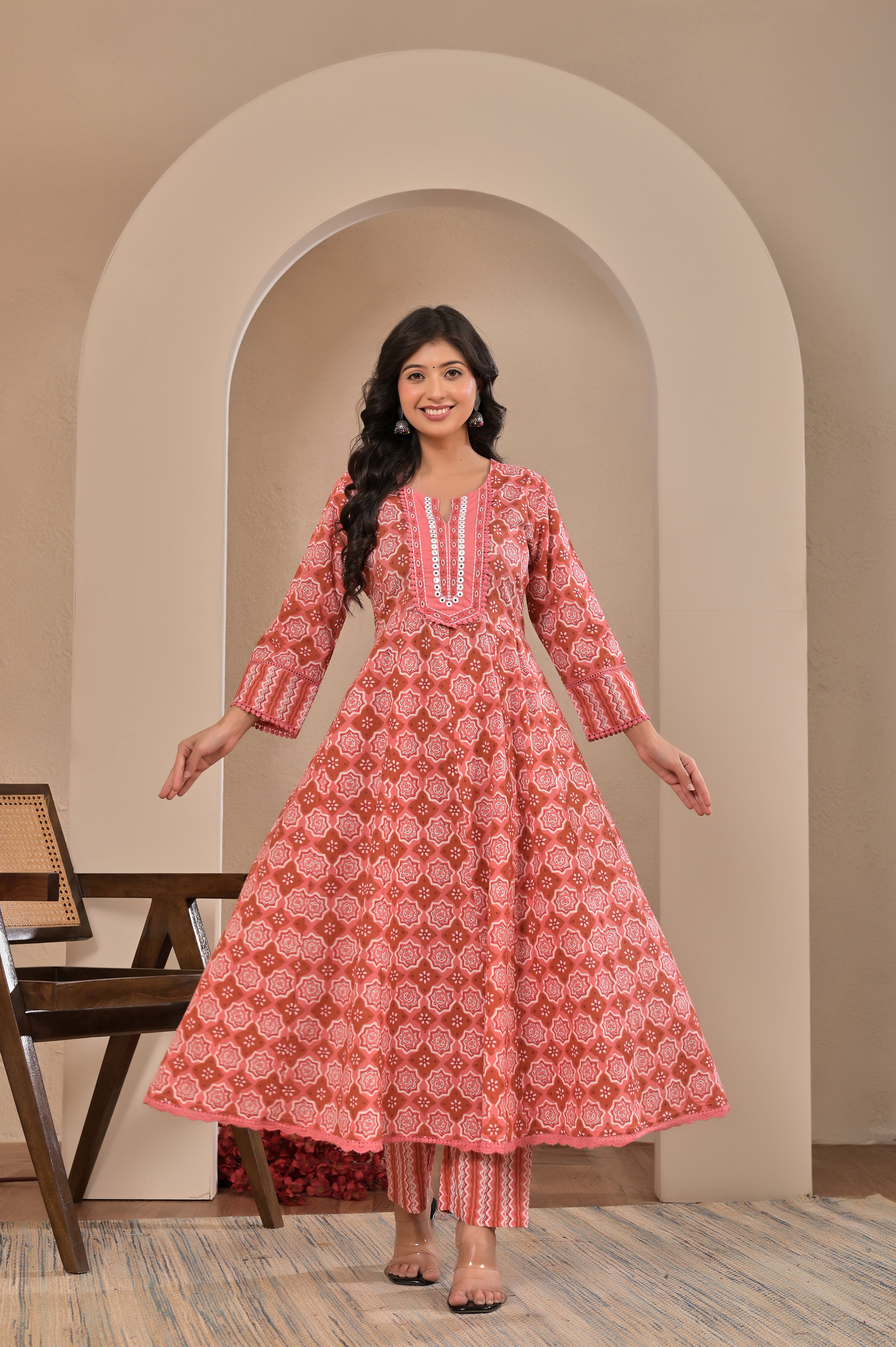 Royal Bloom Cotton Suit Set