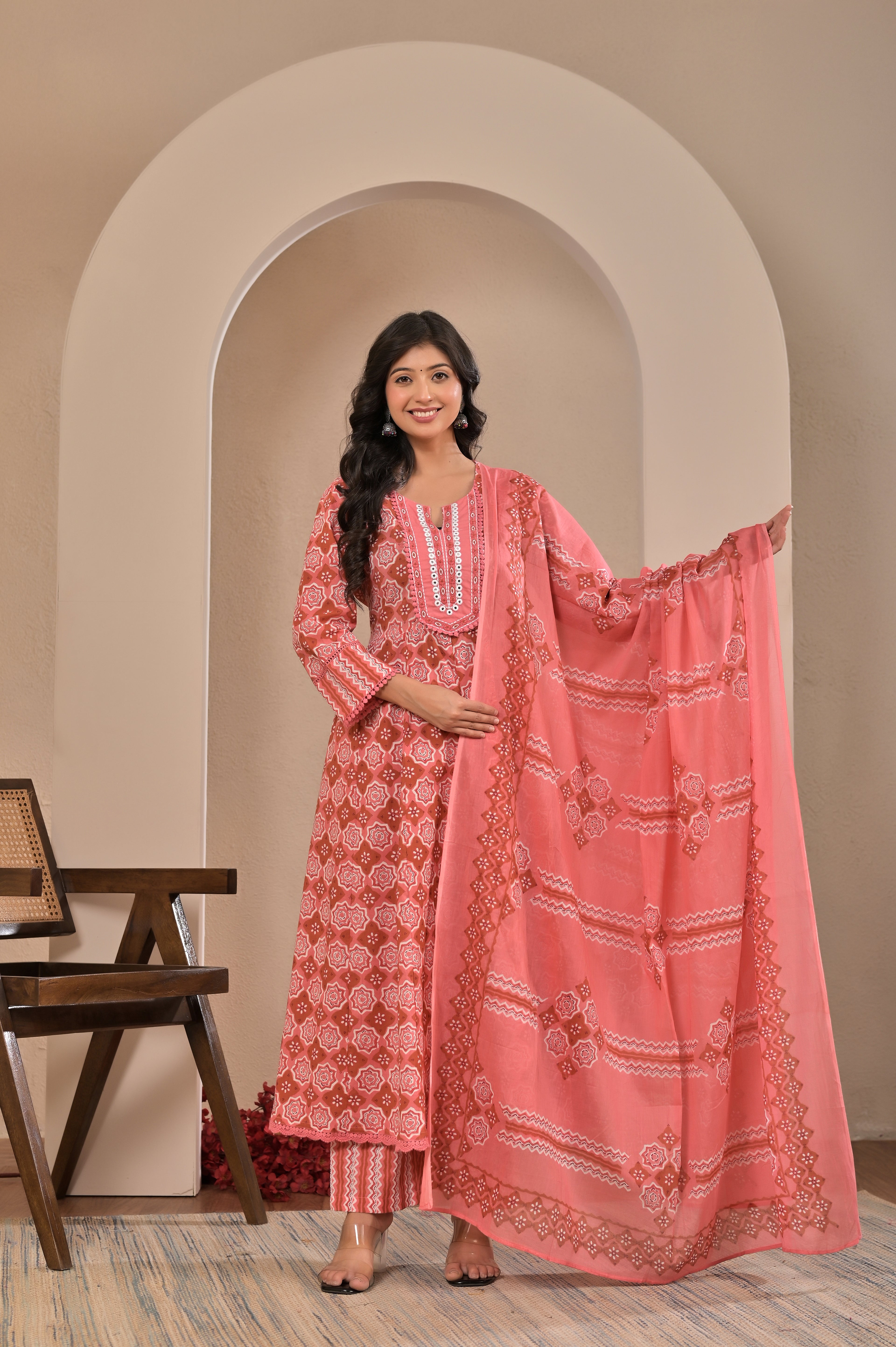Royal Bloom Cotton Suit Set