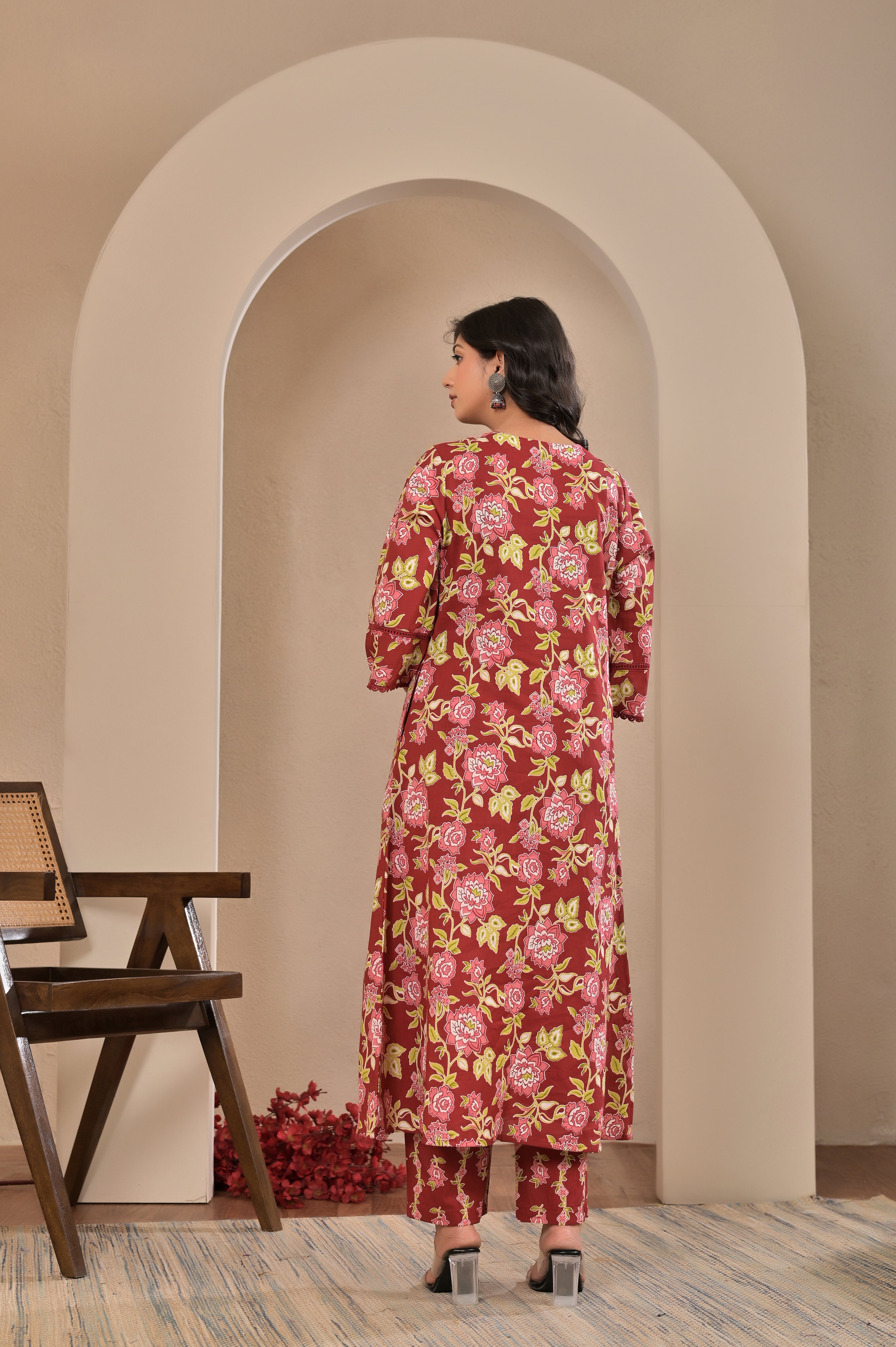 Floral Elegance Cotton Suit Set