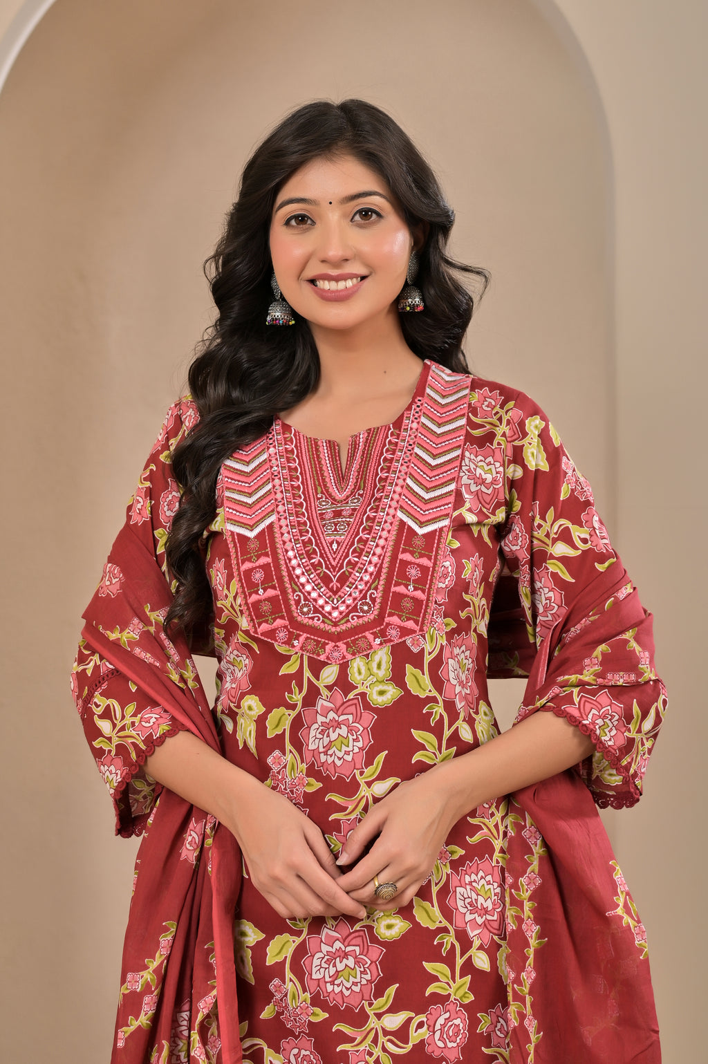 Floral Elegance Cotton Suit Set