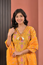 Paisley Print Kurta Set with Dupatta