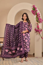 Rose Blossom Floral Cotton Suit Set