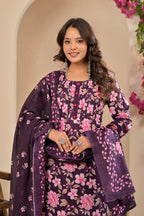 Rose Blossom Floral Cotton Suit Set