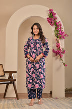 Rose Blossom Floral Cotton Suit Set