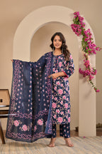 Rose Blossom Floral Cotton Suit Set