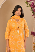 Floral Print Kurta Set with Dupatta