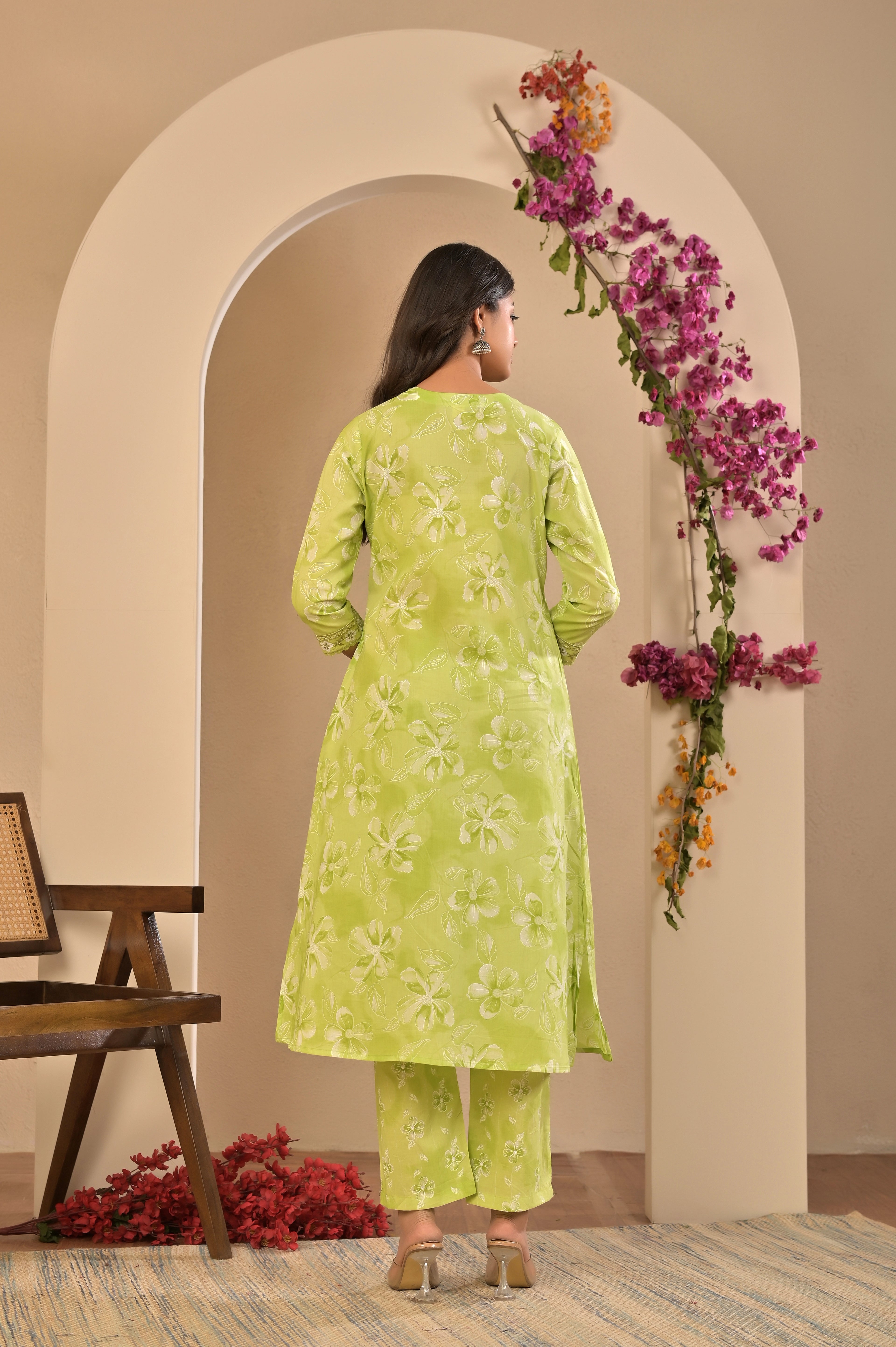 Floral Print Kurta Set with Dupatta