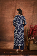 Women’s Printed Straight Kurta Set with Embroidered Yoke