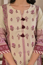 Women’s Placement Printed Kurta Pant Dupatta Set with Handwork & Tassels