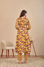 Women’s Anarkali Printed Kurta Set with Embroidered Yoke & Dupatta