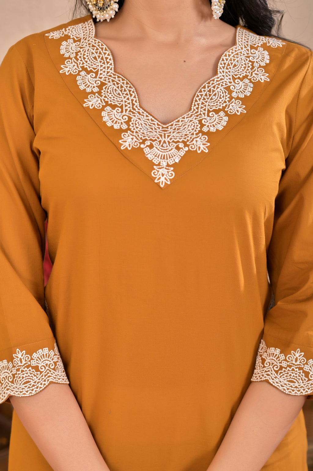 Women’s Straight Embroidered Kurta Pant Dupatta Set