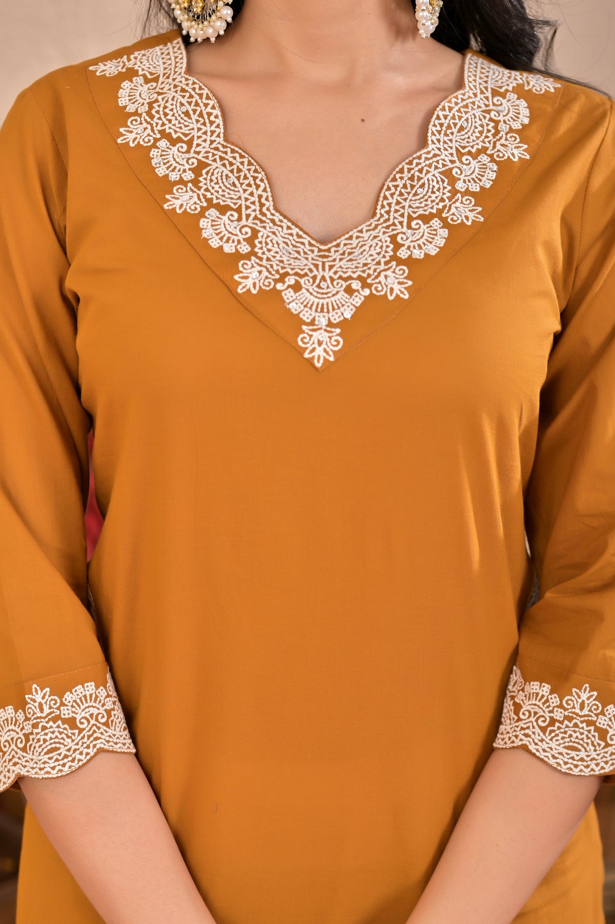 Women’s Straight Embroidered Kurta Pant Dupatta Set