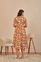 Women’s Anarkali Printed Kurta Set with Embroidered Yoke & Dupatta