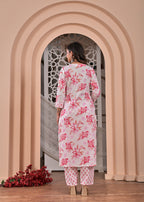 Women’s Straight Printed Kurta Pant Dupatta Set with Handwork & Tassels