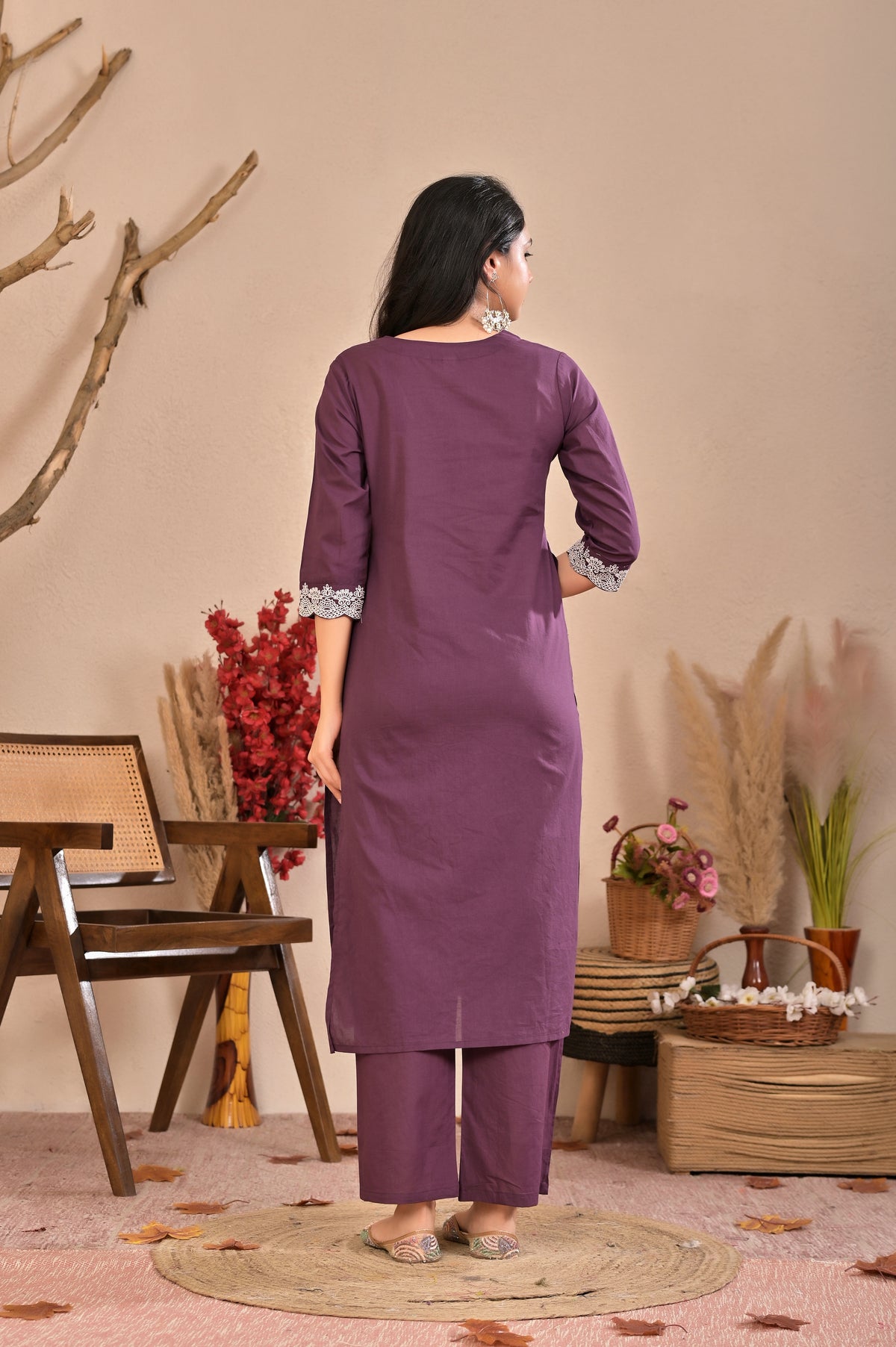 Women’s Straight Embroidered Kurta Pant Dupatta Set