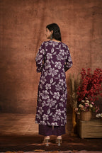 Women’s Printed Straight Kurta Set with Embroidered Yoke