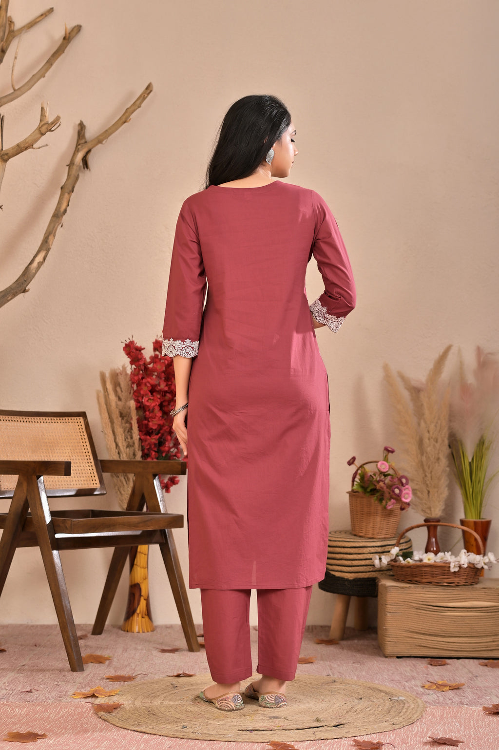Women’s Straight Embroidered Kurta Pant Dupatta Set
