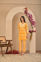 Women’s Schiffli Yoke Co-ord Set with Lace Detailing & Pocket