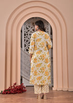 Women’s Straight Printed Kurta Pant Dupatta Set with Handwork & Tassels